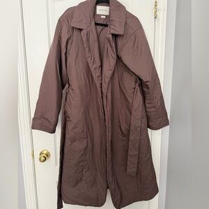 Babaton Mauve Brown Long Puffer Coat